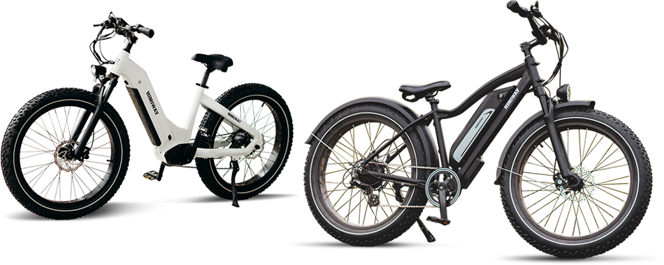 White and Black Himiway Ebikes